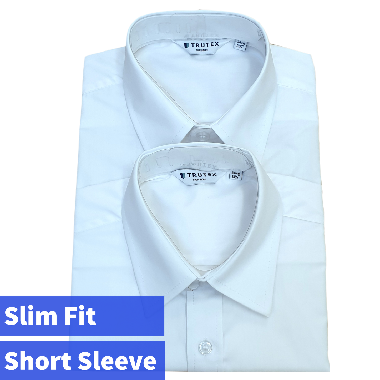 Trutex Short Sleeve Shirts - Slim Fit (twin pack)