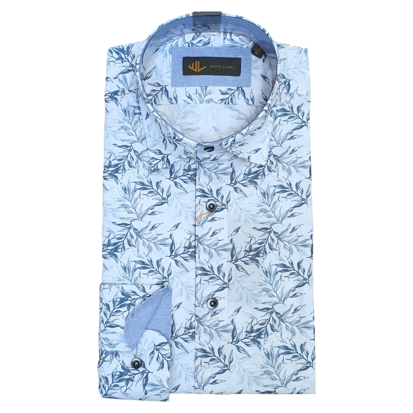 White Label Tapered Fit Shirt - White/Blue Floral