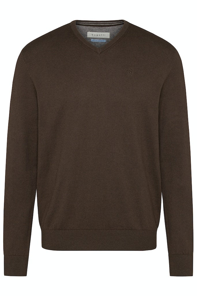 Bugatti V-Neck Knitwear - Brown